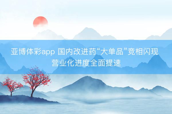 亚博体彩app 国内改进药“大单品”竞相闪现 营业化进度全面提速